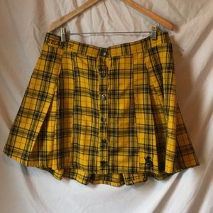 Harry Potter Hufflepuff Pleated Plaid Skirt (2X)